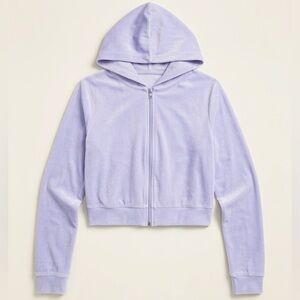 Lavender Velvet Zip-Up Hoodie